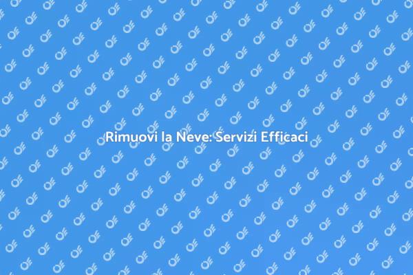 Rimozione Neve: Sicurezza Invernale