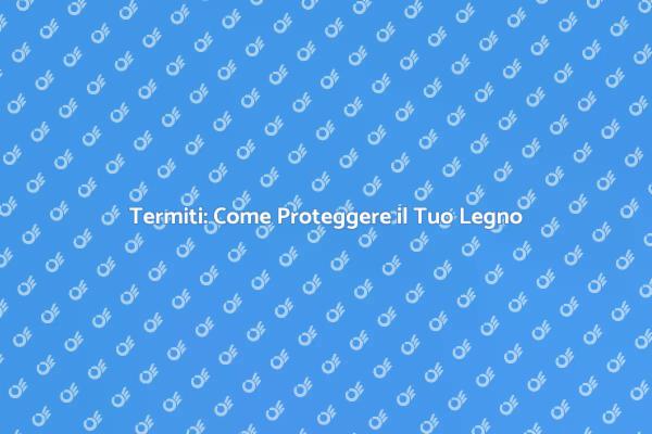 Proteggi il Tuo Legno dalle Termiti