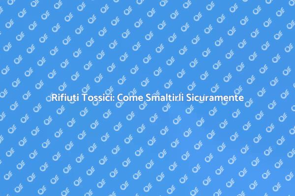 Rifiuti Tossici: Guida Essenziale per Te