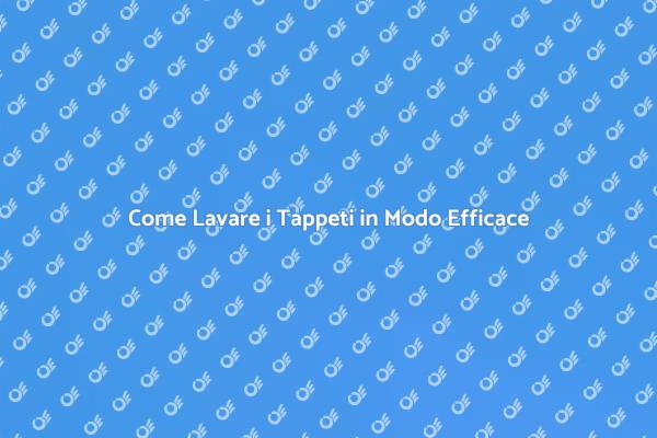 Lavaggio Tappeti: I Nostri Servizi