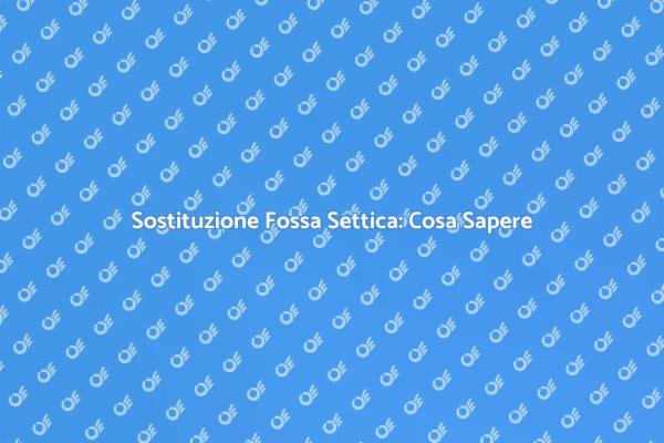 Sostituzione Fossa Settica: Tutto Quello che Devi Sapere
