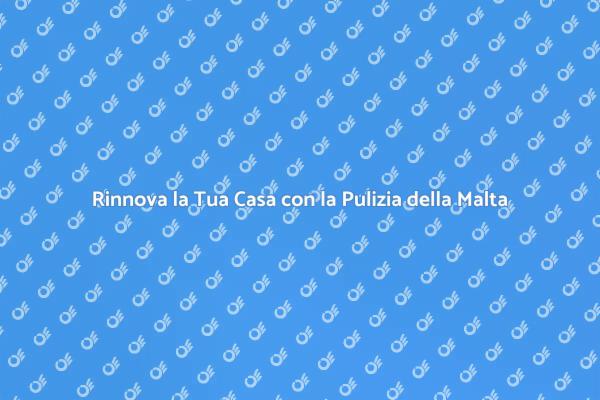 Rinfresca gli Ambienti con la Pulizia della Malta