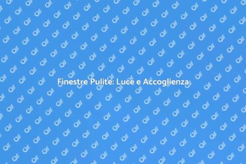 Pulizia Finestre: Vetrate Sempre Brillanti
