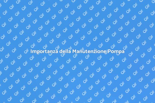 Manutenzione Efficiente della Pompa