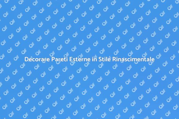 Eleganza Rinascimentale per Pareti Esterne