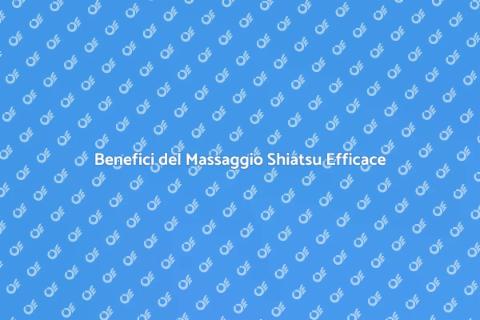 Massaggio Shiatsu Terapeutico Efficace