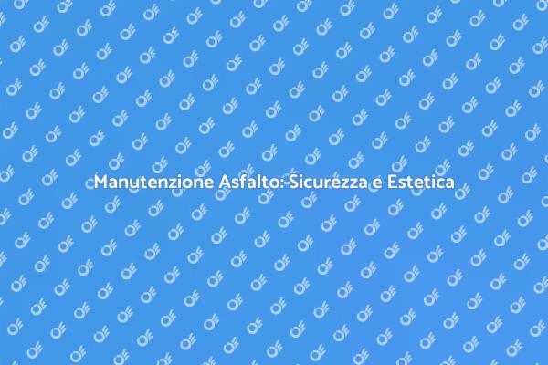 Importanza della Manutenzione dell'Asfalto