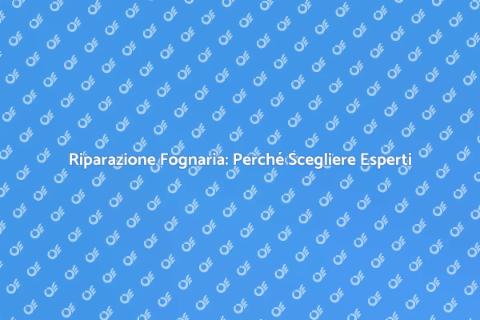 Riparazione Fognaria: Affidati ai Pro