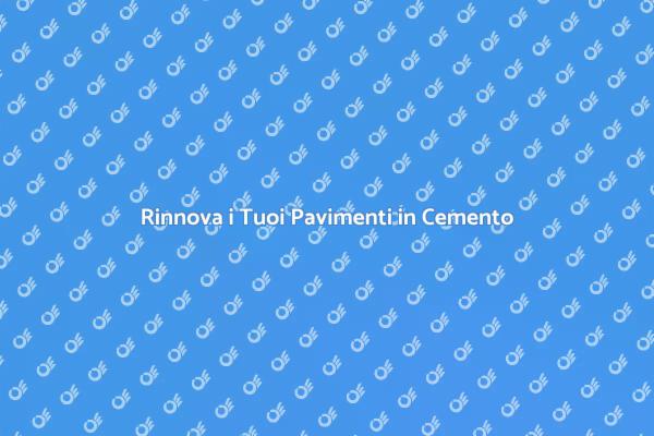 Pulizia Efficace per Pavimenti in Cemento