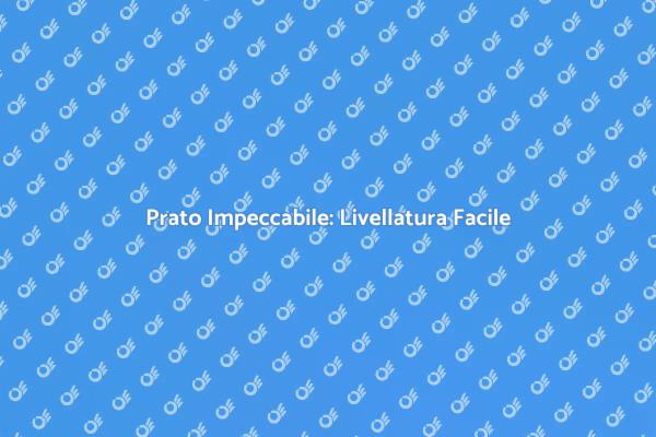 Livellatura Prato: Segreti e Vantaggi