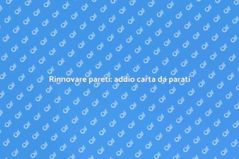 Rimuovere carta da parati e rifinire