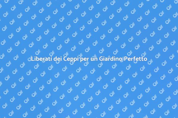 Trasforma il Tuo Giardino: Rimozione Ceppi