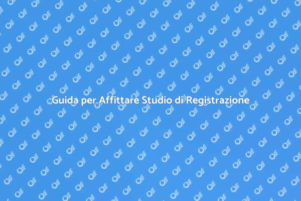 Affitto Studio di Registrazione per Band