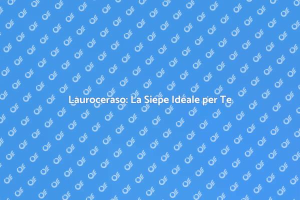 Siepe di Lauroceraso: Eleganza Verde