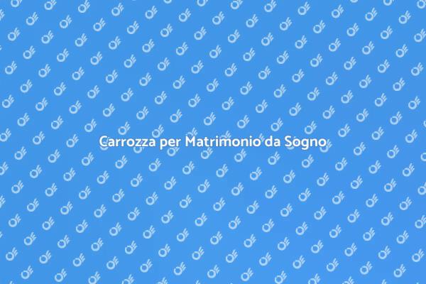 Matrimonio Magico con Carrozza Trainata