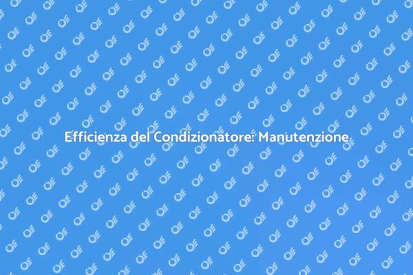 Guida alla Manutenzione del Condizionatore