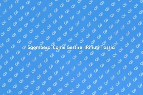 Rifiuti Tossici: Guida allo Smaltimento