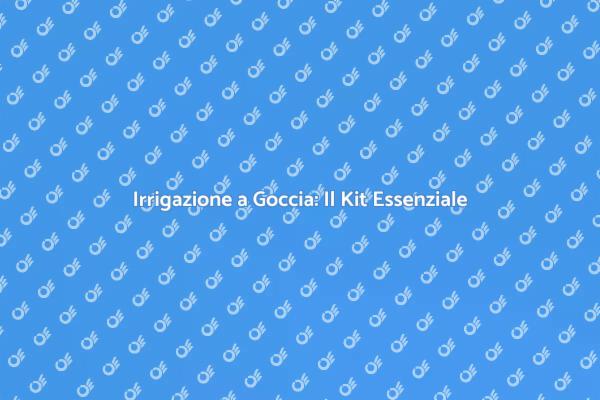 Ottimizza l'Irrigazione con il Kit Completo