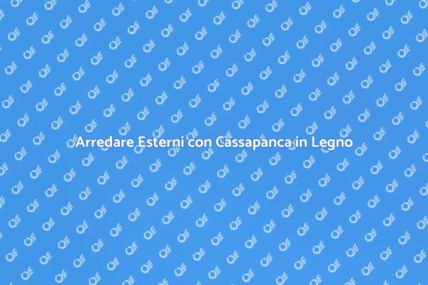Cassapanca: Stile e Funzionalità per Esterni