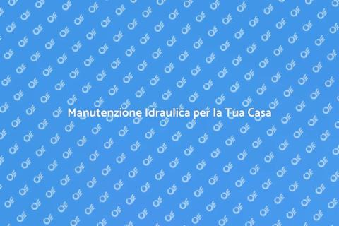 Manutenzione Impianto Idraulico Essenziale