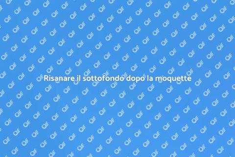 Rimuovere la moquette e risanare il sottofondo