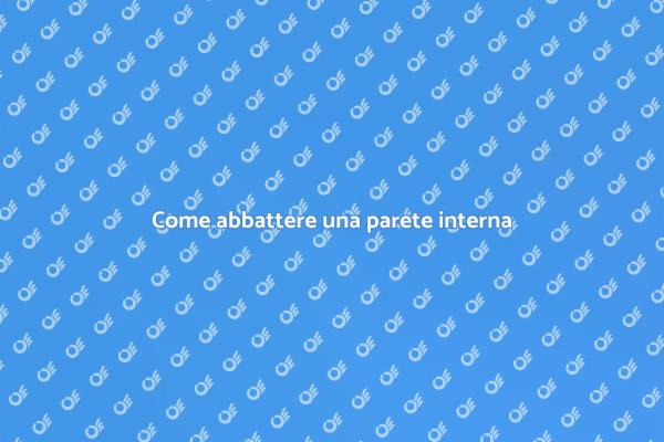 Ristrutturazione: abbattere pareti interne