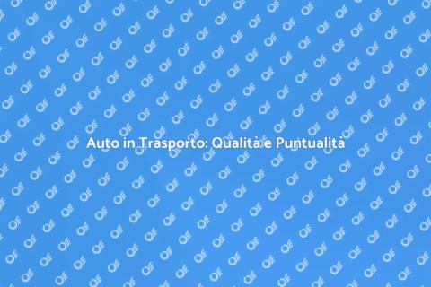 Trasporto Auto: Servizio Eccellente