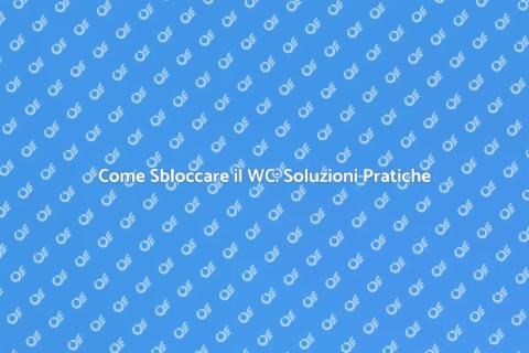Sbloccare lo Scarico del WC: Guida
