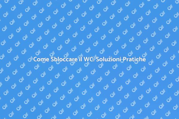 Soluzioni per Sbloccare il WC