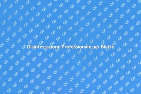 Servizio Su Misura per Liberarsi delle Blatte