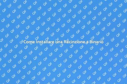 Installare una Recinzione a Binario