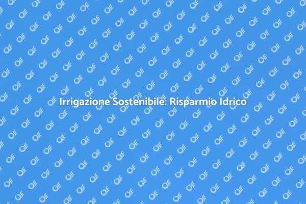 Tecniche di Irrigazione Sostenibili