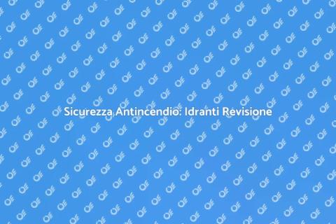 Revisione Idranti Antincendio: Sicurezza