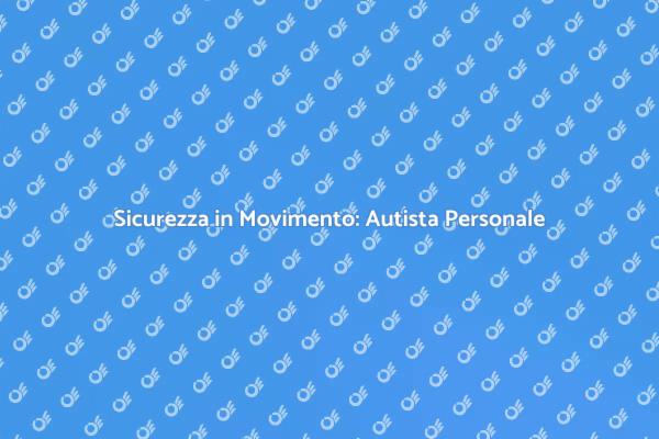 Sicurezza e Comfort con Autista Dedicato