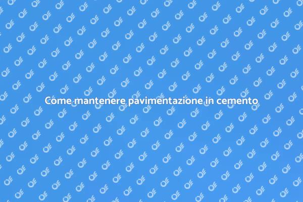 Cura della pavimentazione in cemento
