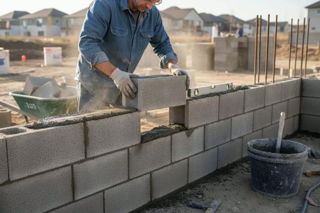 Costruire un muro in blocchi di cemento