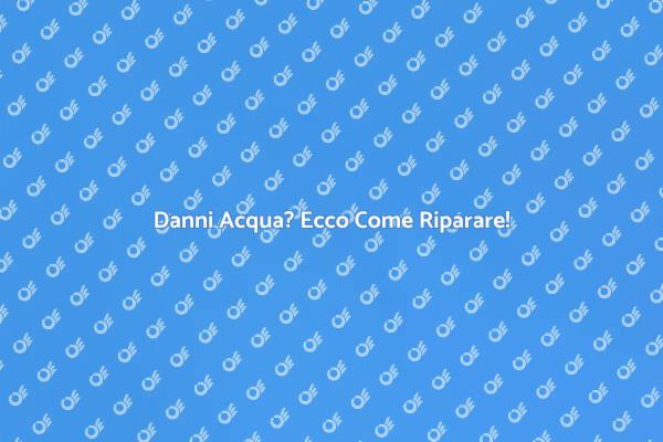 Ripara i Danni dell'Acqua Oggi Stesso!