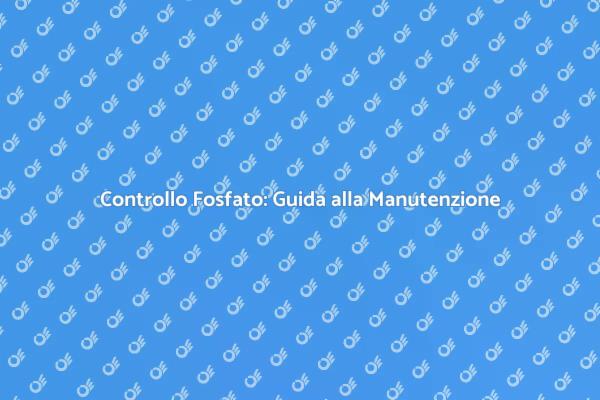 Manutenzione Piscine: Controllo Fosfato
