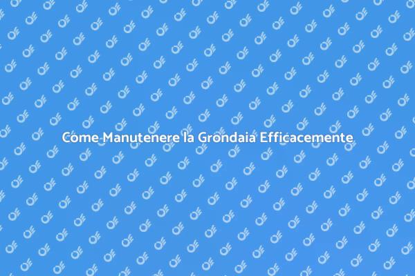 Manutenzione Grondaia: Tutto Quello Che Devi Sapere