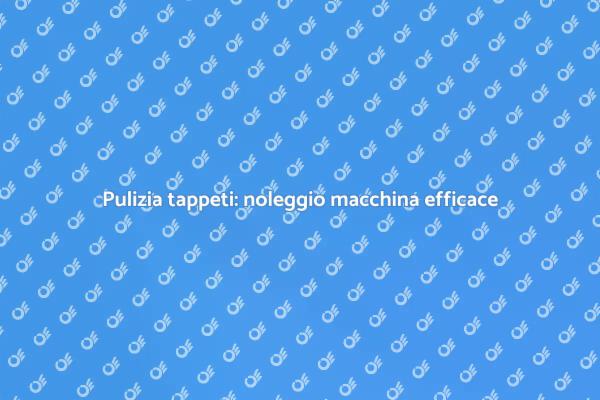 La soluzione per tappeti puliti: noleggiare!