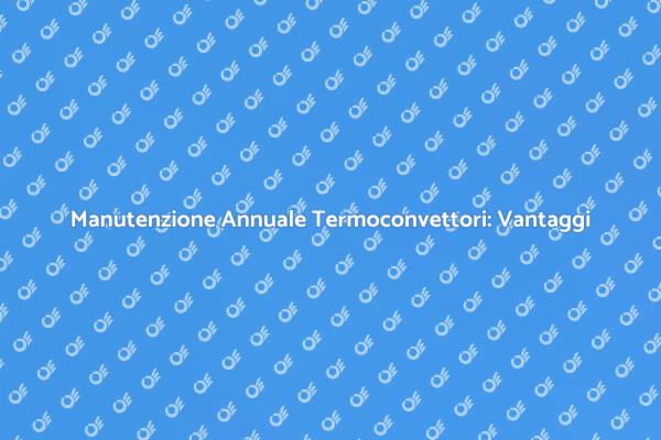 Manutenzione Termoconvettori: Perché è Necessaria