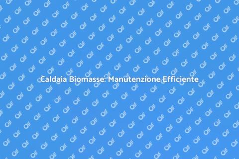Manutenzione Straordinaria Caldaia Biomasse