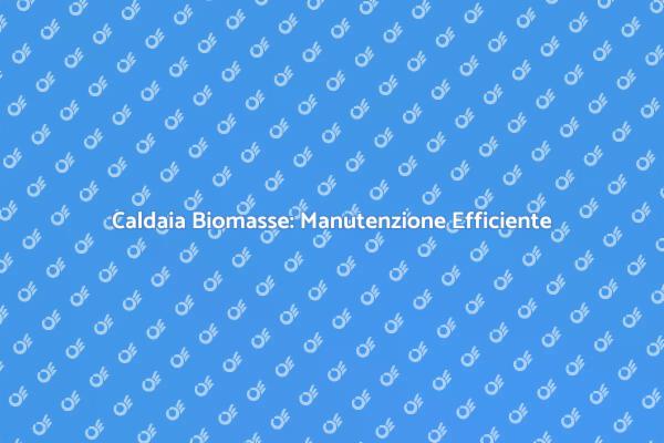 Efficienza Caldaia a Biomasse: Manutenzione