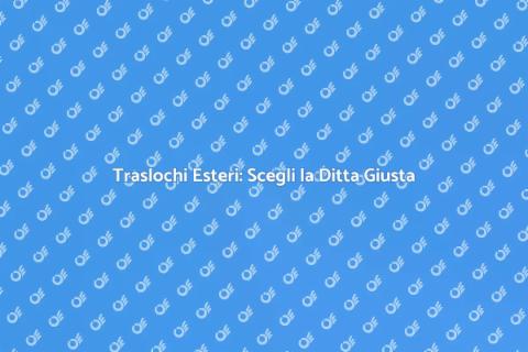 Ditta Traslochi per Traslochi Esteri