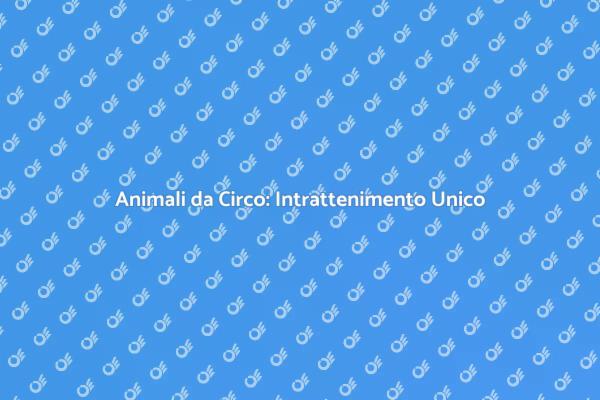 Affitto di Animali da Circo Unici