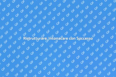 Intonacare un Appartamento Facile