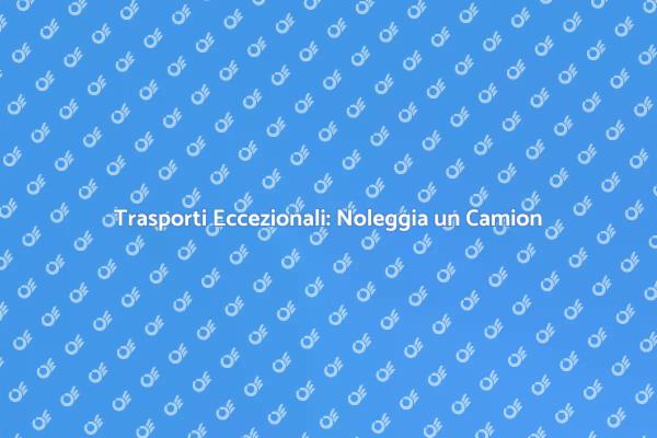 Il Miglior Noleggio per i Tuoi Trasporti