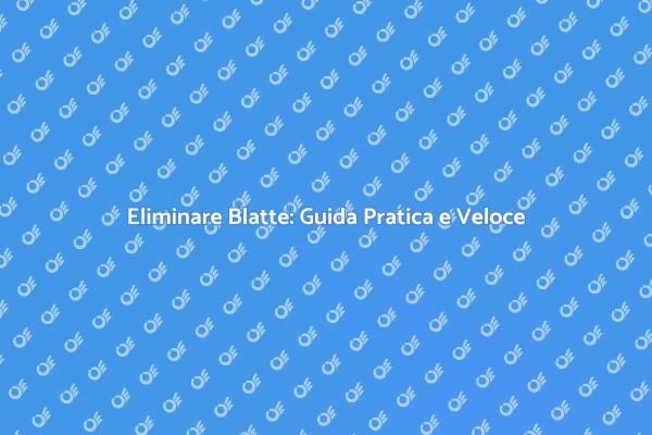 Disinfestazione Completa delle Blatte