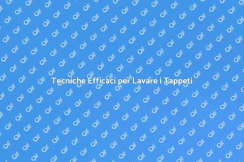 Lavare i Tappeti per Ambienti Rinvigoriti