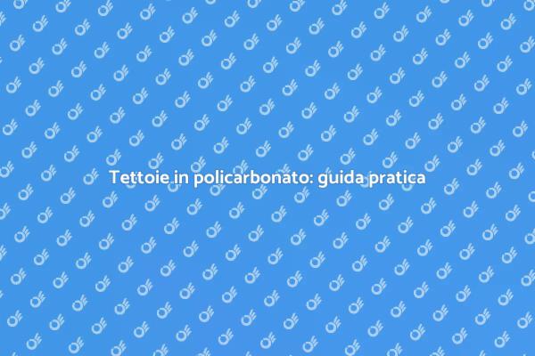 Costruzione di tettoie in policarbonato